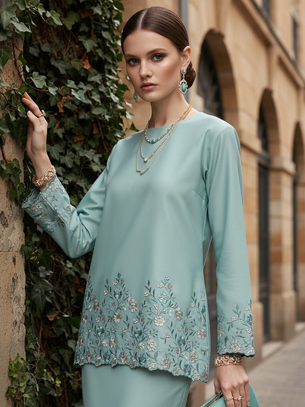 BAJU KURUNG KEDAH ALENA (MINT GREEN)